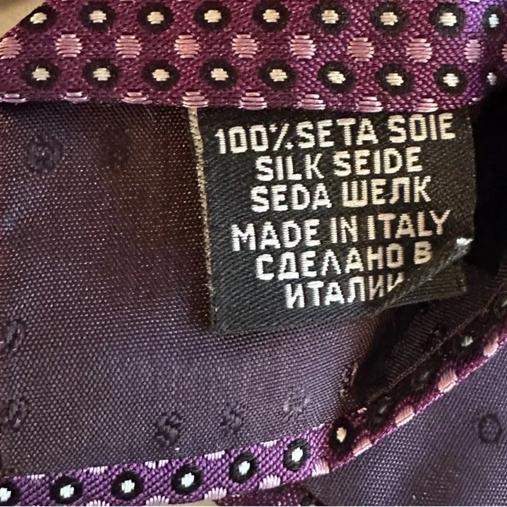 Hugo Boss Silk Purple & Black & Pink 3” Wide - Picture 3 of 3